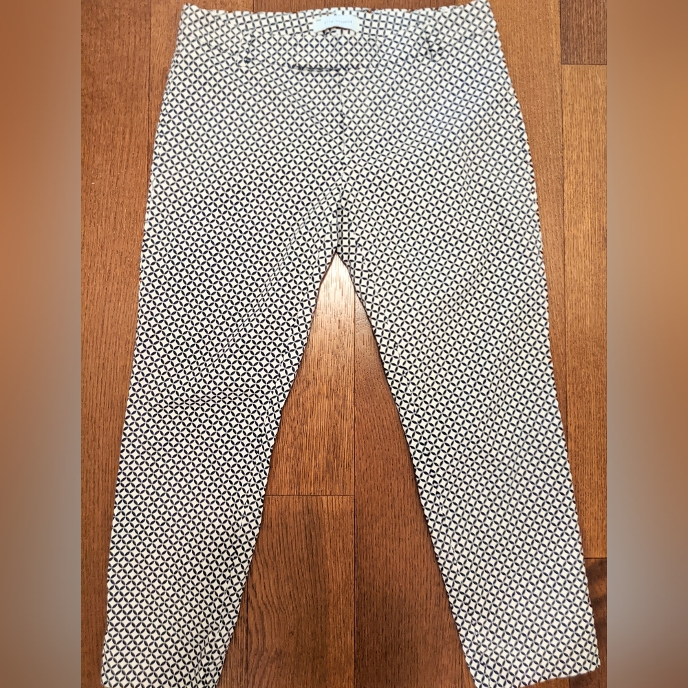 Women's Gap Petite slim cropped black and cream pants size 4 petite